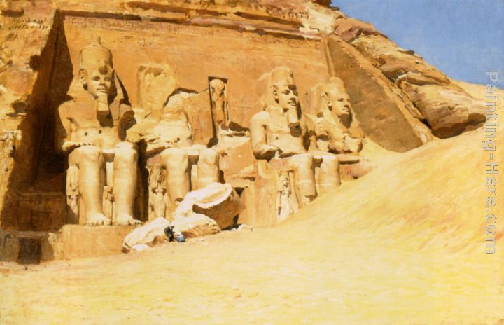 Abu Simbel painting - Frederick Arthur Bridgman Abu Simbel art painting